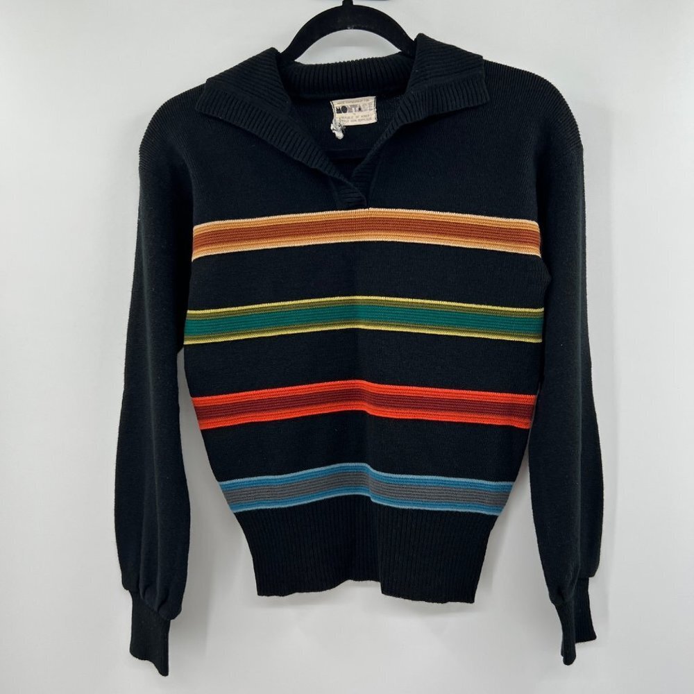 Montage vintage Pullover Sweater v neck long sleeve Size Medium